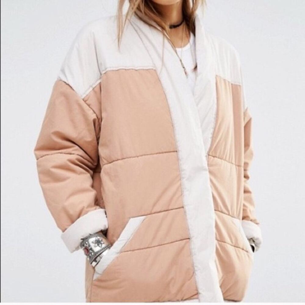 Free People Womens XS Poplin Quilted Jacket Outdoors Gorpcore Winter Cozy